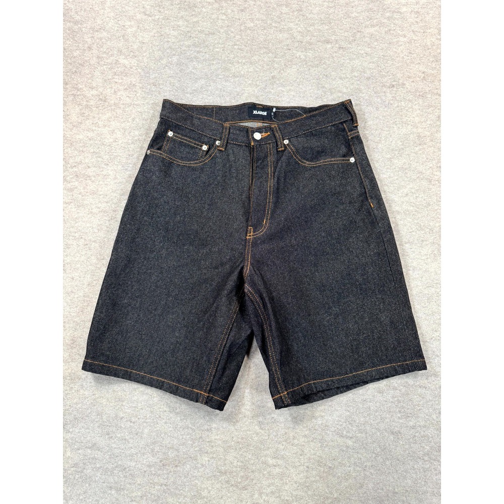 Xlarge Old Og Denim Shorts Mens 32 Inch Black Cotton Embroidered Logo High Rise